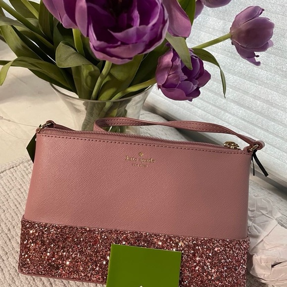 NWT Kate Spade Crossbody Dusty Peony w/Sparkles - Picture 10 of 11